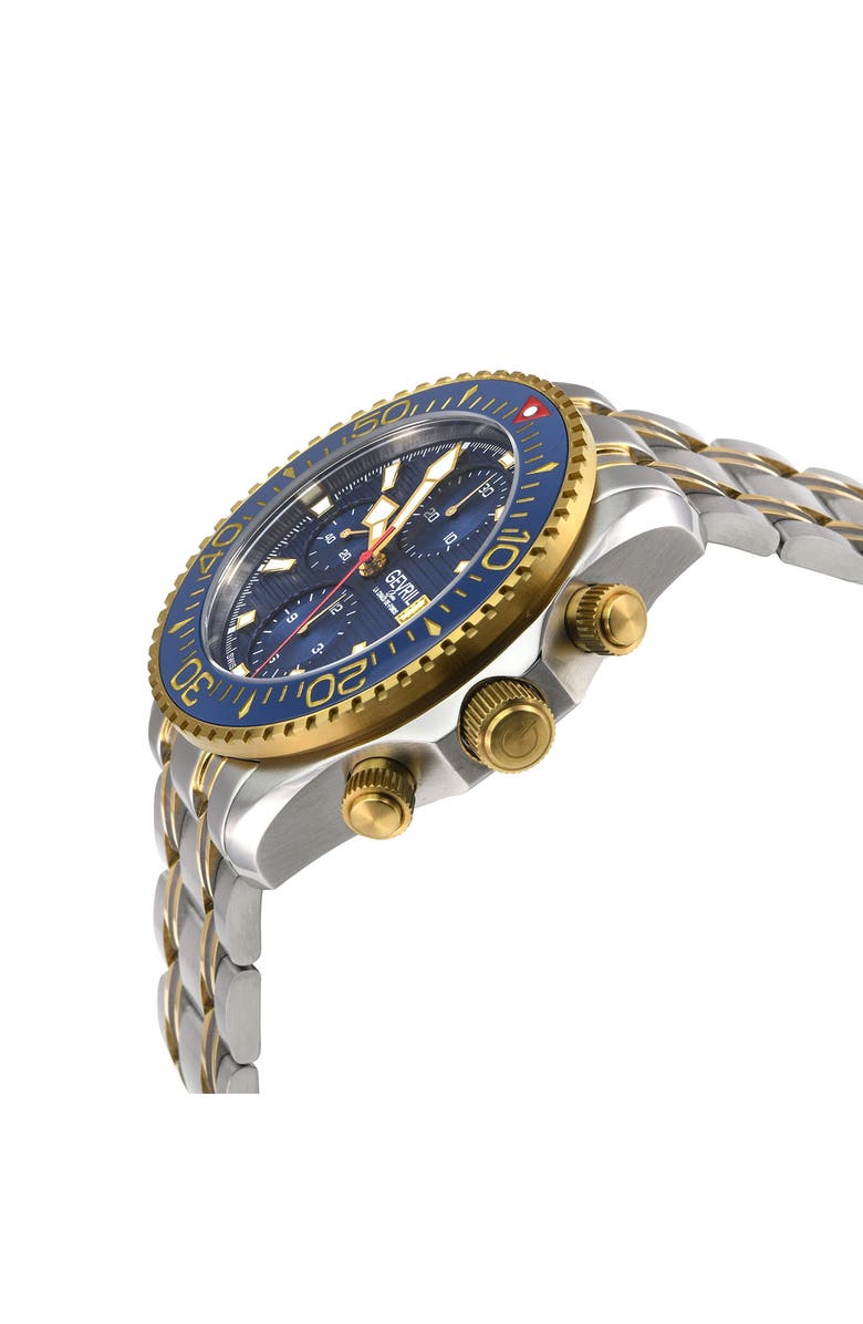GEVRIL Hudson Yards Two-Tone Swiss Automatic Chronograph Bracelet Watch, 43mm, Alternate, color, 