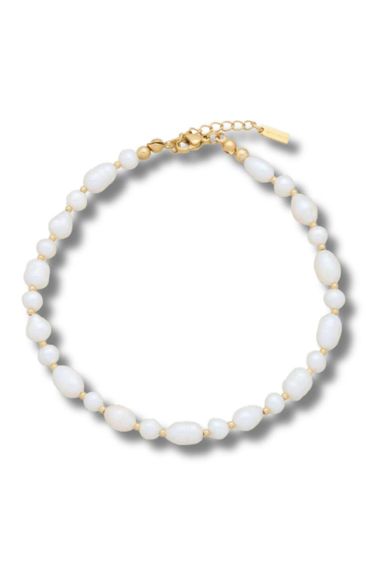 Leah Pearl Anklet 18k Gold, Main, color, 18k Yellow Gold