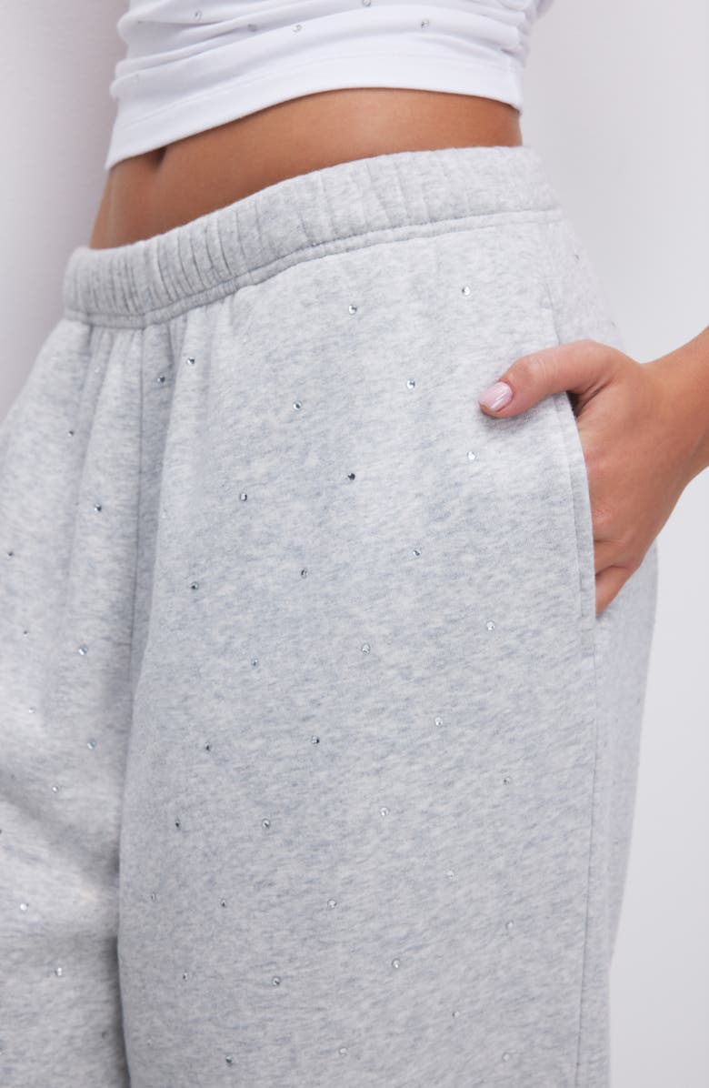 Good American Crystal Fleece Wide Leg Sweatpants, Alternate, color, 