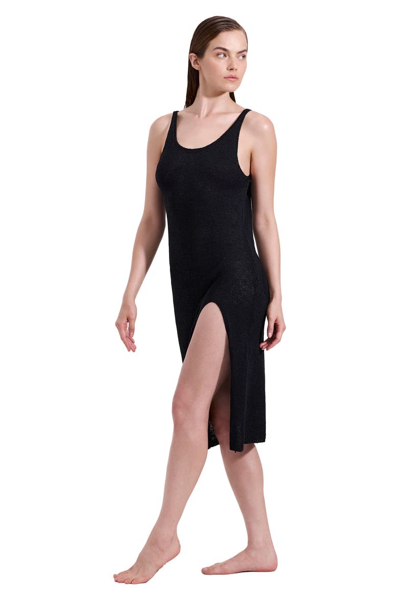Isla Knit Dress Cover-Up, Alternate, color, Black