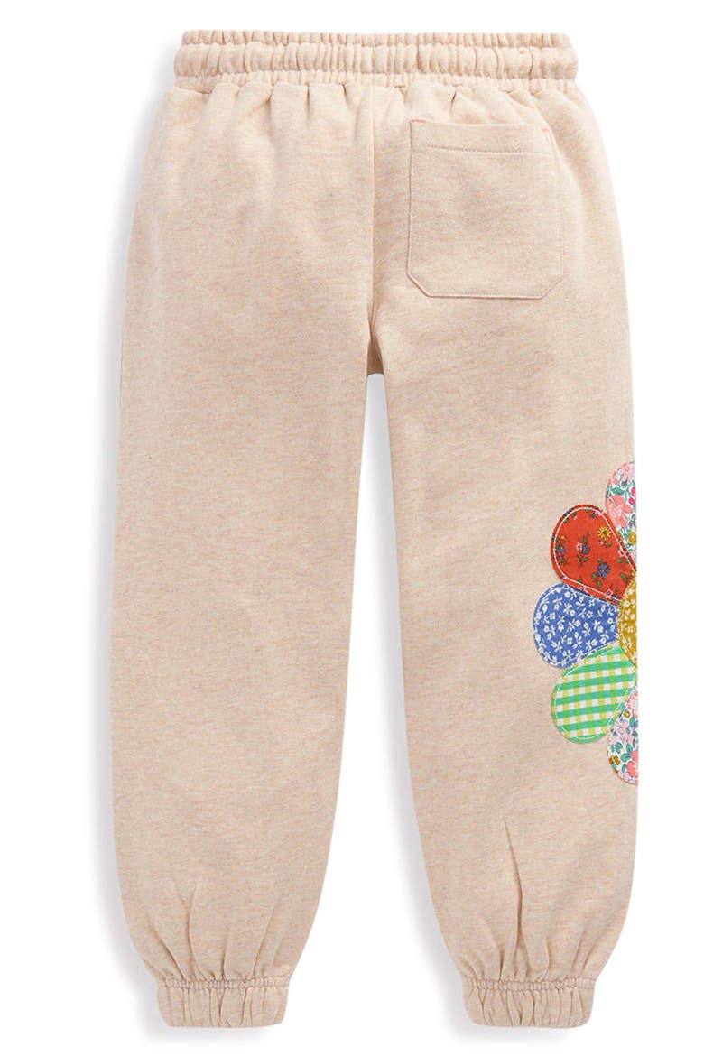Kids' Appliqué Cuffed Joggers, Alternate, color, OATMEAL PATCHWORK FLOWER