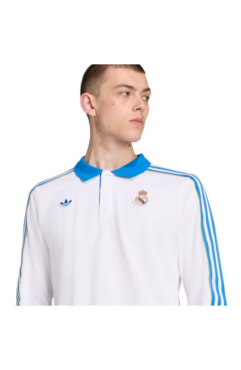 adidas Men's adidas White Real Madrid Terrace Icons Long Sleeve Polo, Alternate, color, White