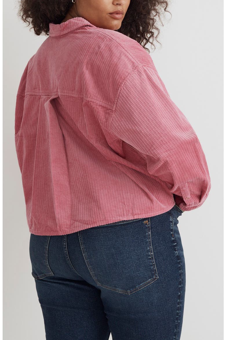 Variegated Corduroy Button-Up Shirt, Alternate, color, NOUVEAU PINK