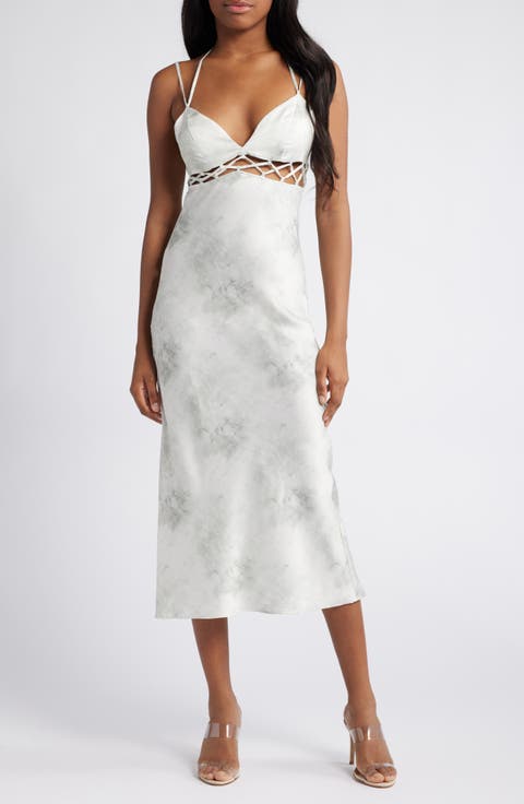 Marble Satin Slipdress