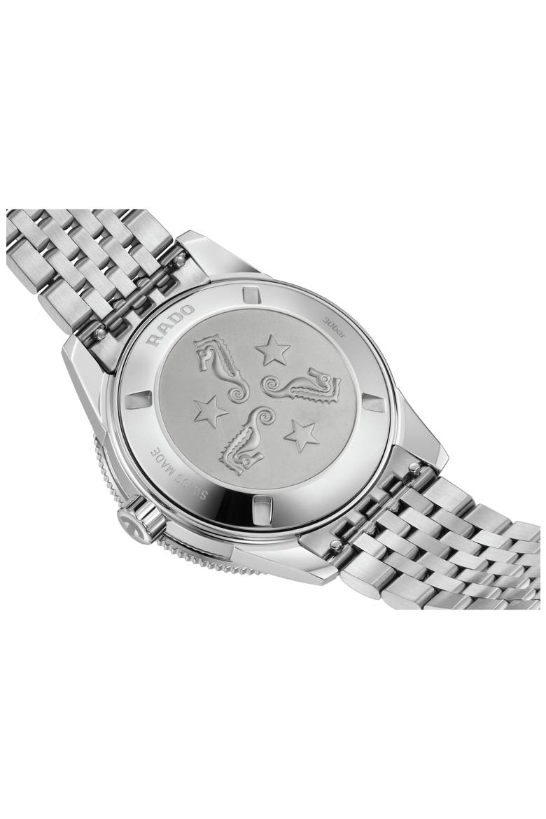 Captain Cook Automatic Bracelet Watch, 39mm, Alternate, color, SILVER/ BLUE