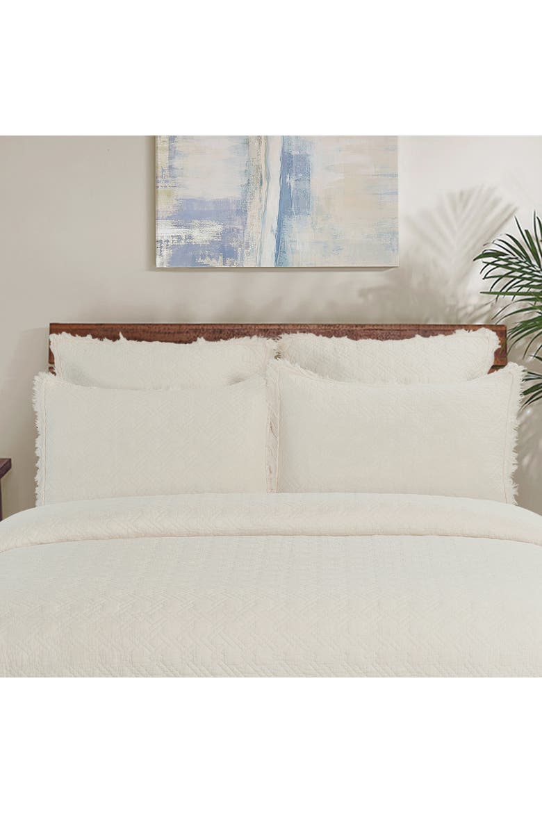 26" x 26" Trellis Pebble Cotton Euro Sham Set - Machine Washable, Alternate, color, Off-White