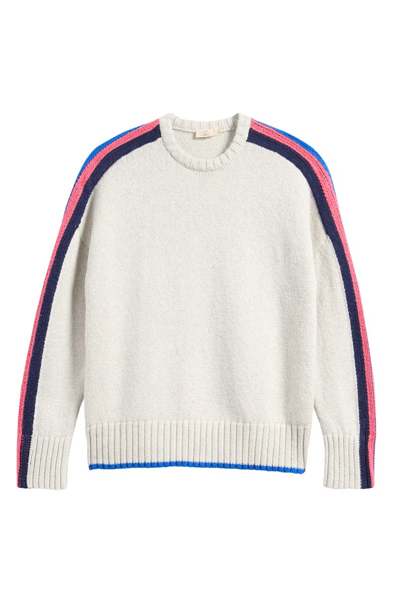 Faherty Summit Heirloom Organic Cotton Sweater, Main, color, Ice Grey Heather Stripe