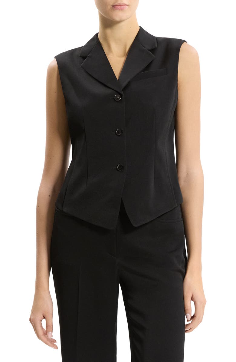 Theory Satin Vest, Main, color, Black