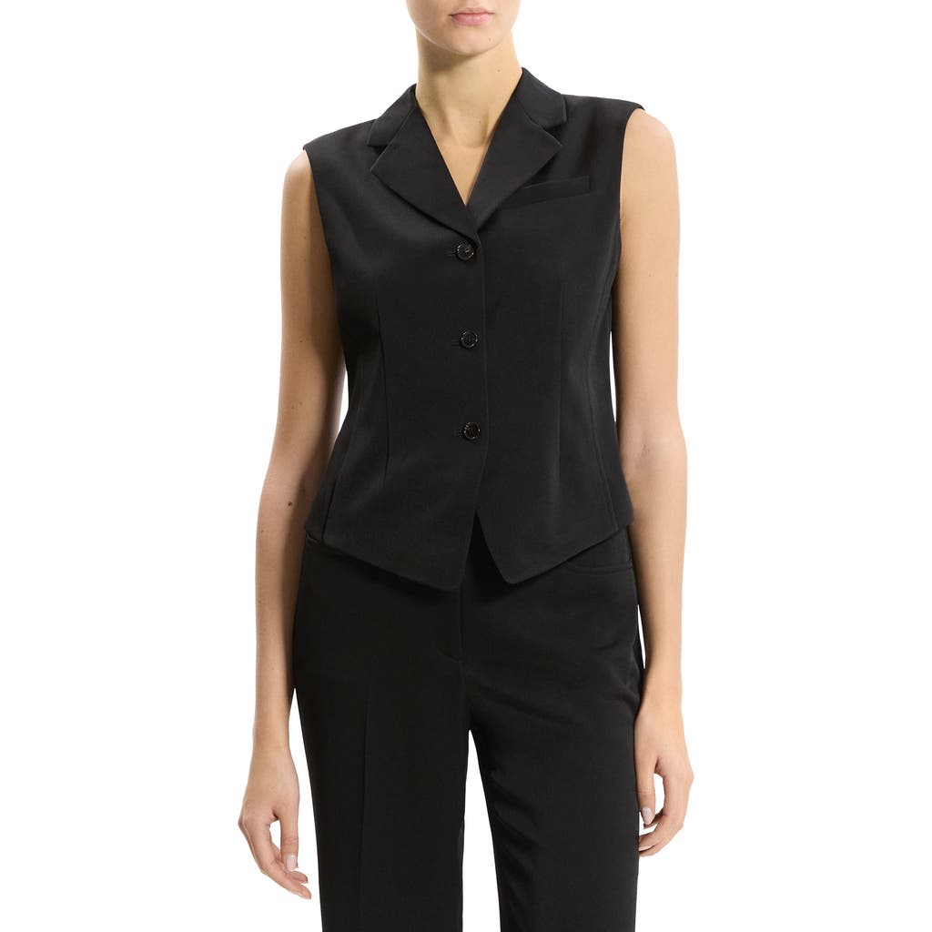 Theory Satin Vest in Black at Nordstrom, Size 10