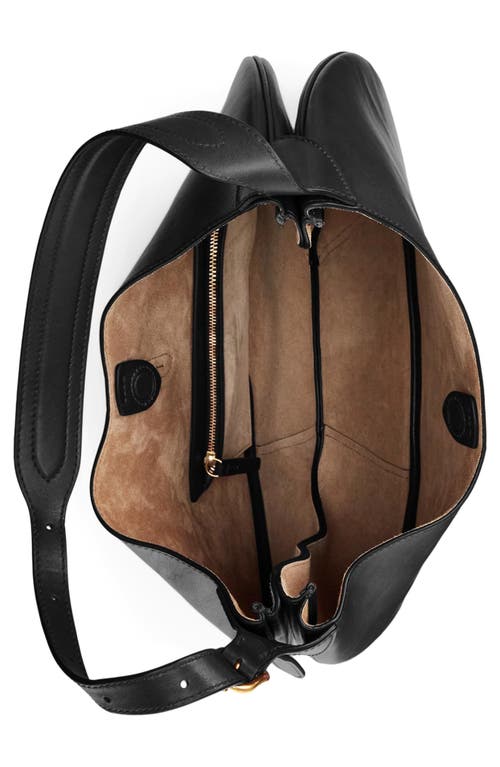 Polo Ralph Lauren Polo Id Large Calfskin Shoulder Bag In Black