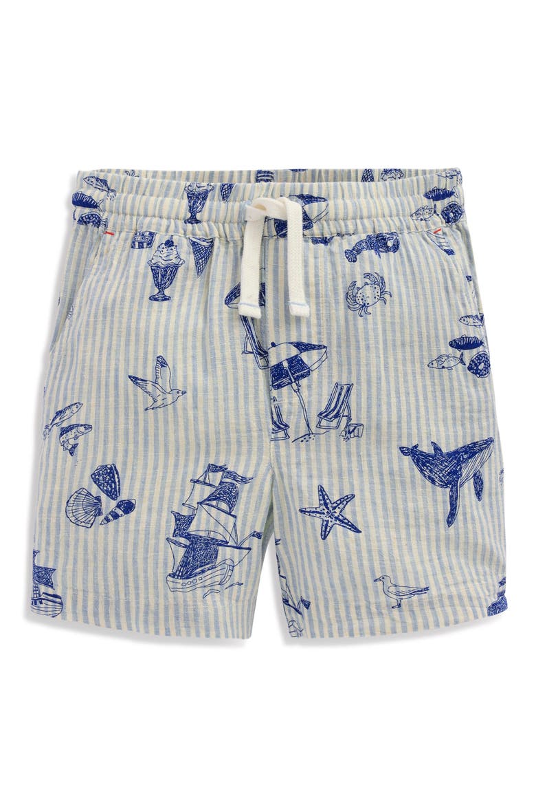 Kids' Linen & Cotton Shorts, Main, color, STRIPE SEASIDE