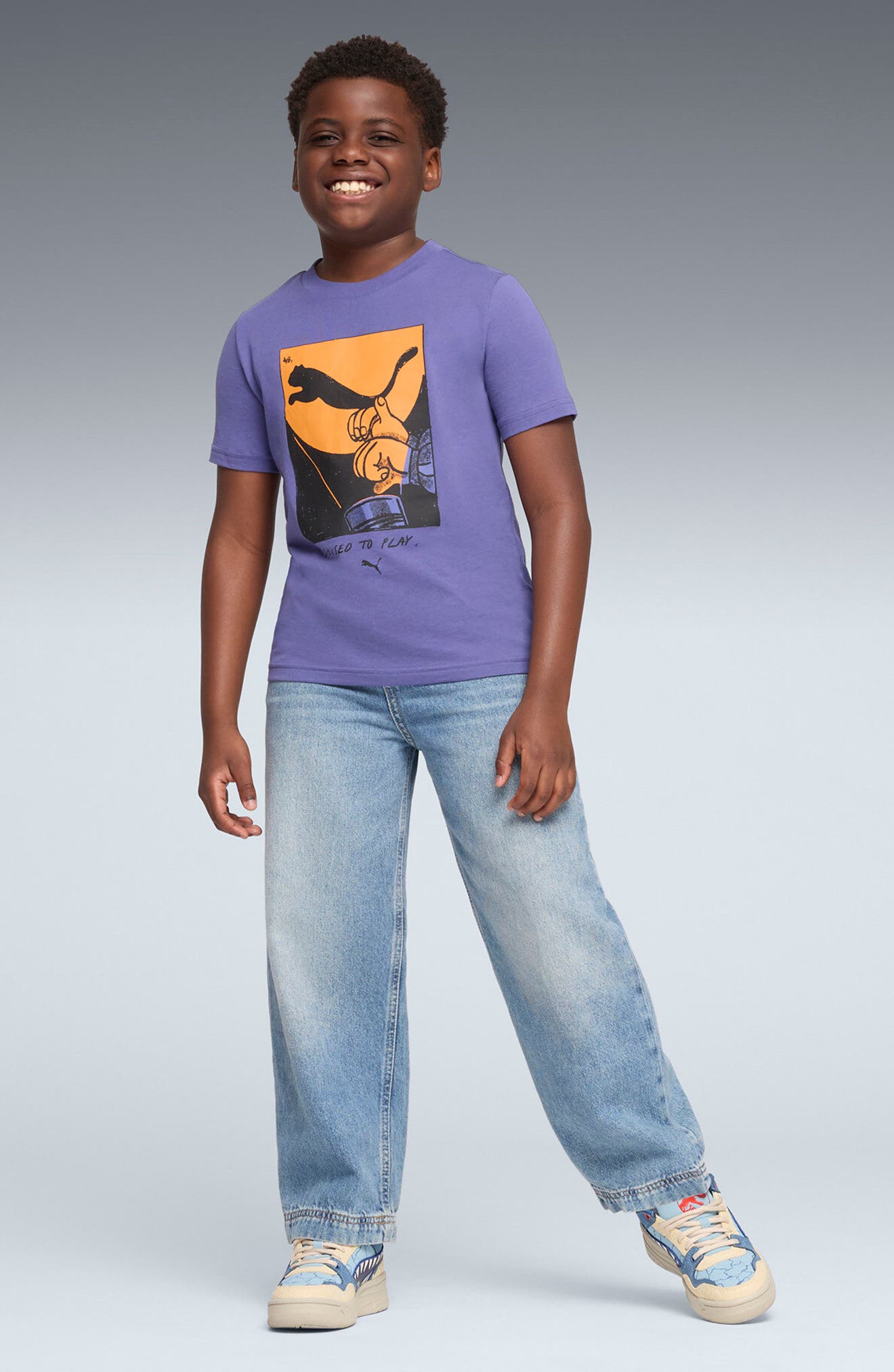 PUMA Kids' Jurassic World Rebound Retro Sneaker, Alternate, color, Seafoam/ Puma Navy/ Vanilla