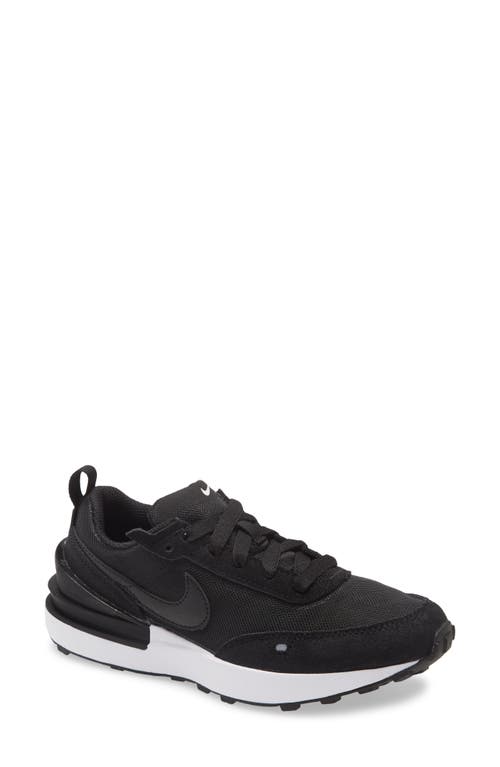 Nike Kids' Waffle One Sneaker In Black/black/white