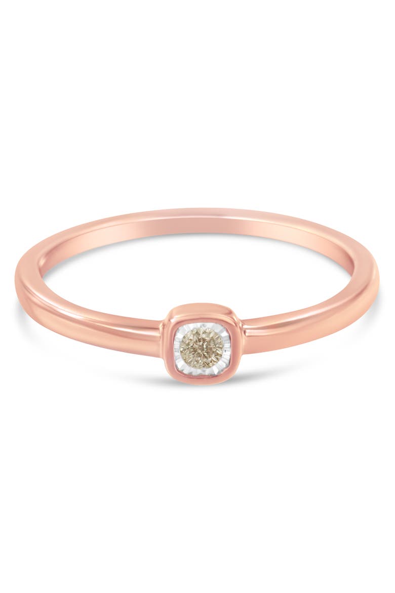 14K Rose Gold Plated Sterling Silver Square Diamond Accent Miracle-Set Promise Ring, Alternate, color, Rose Gold over Silver