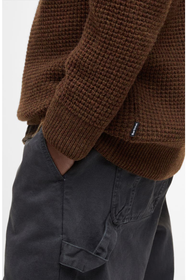 Gearstone Zip Shoulder Wool Sweater, Alternate, color, UMBER