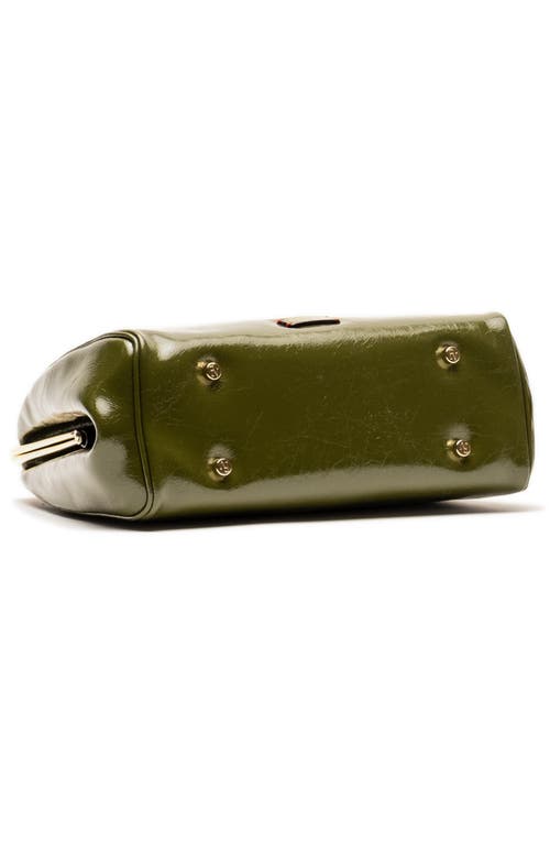 Frances Valentine Katherine Frame Leather Handbag In Green