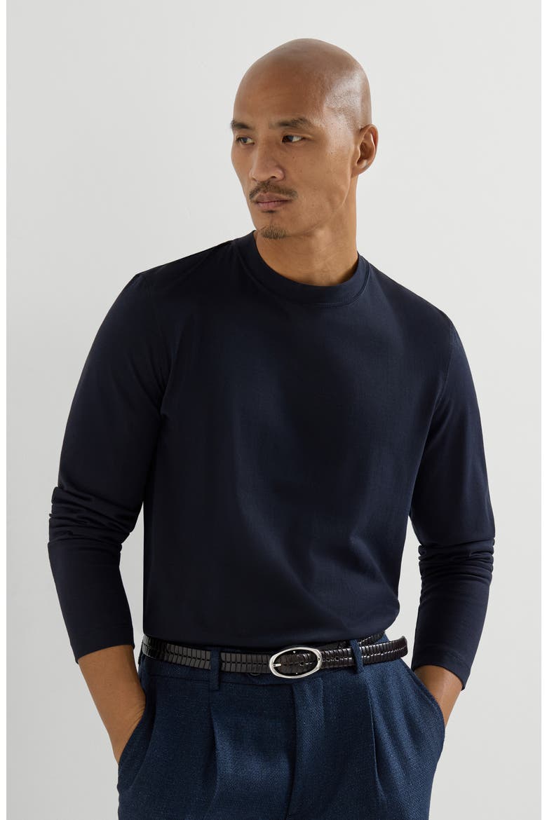 Cotton jersey T-shirt, Alternate, color, Navy Blue