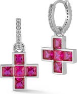 CHLOE AND MADISON Crystal Cross Drop Earrings