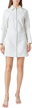 Grey Lab Long Sleeve Zip Minidress