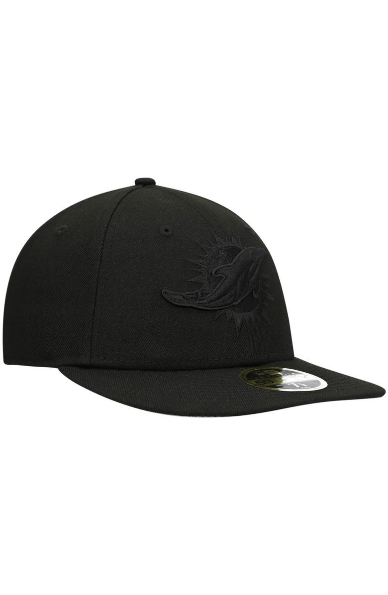New Era Men's New Era Black Miami Dolphins Black on Black Low Profile 59FIFTY II Fitted Hat, Alternate, color, 