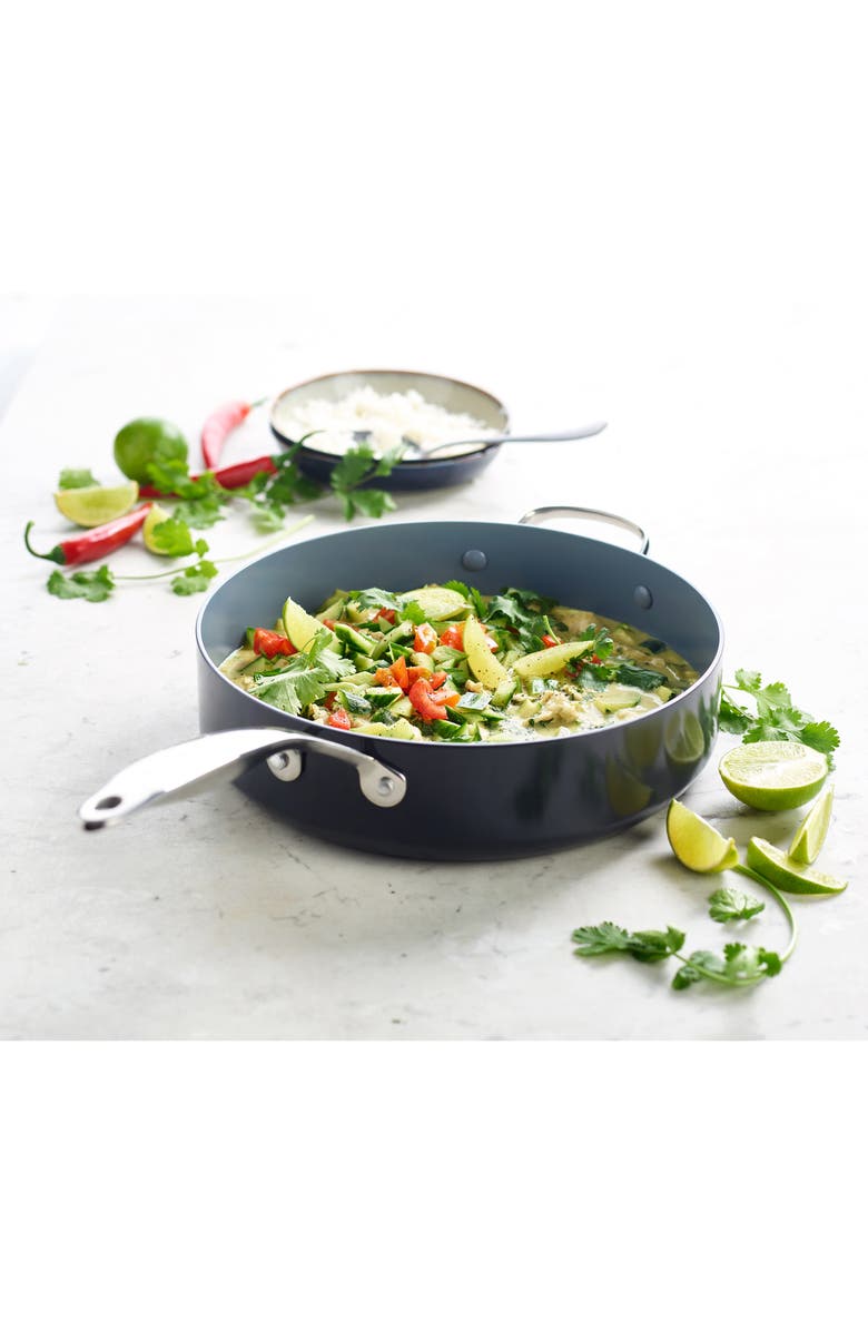 GreenPan Valencia 4 1/2-Quart Anodized Aluminum Ceramic Nonstick Sauté Pan with Glass Lid, Alternate, color,