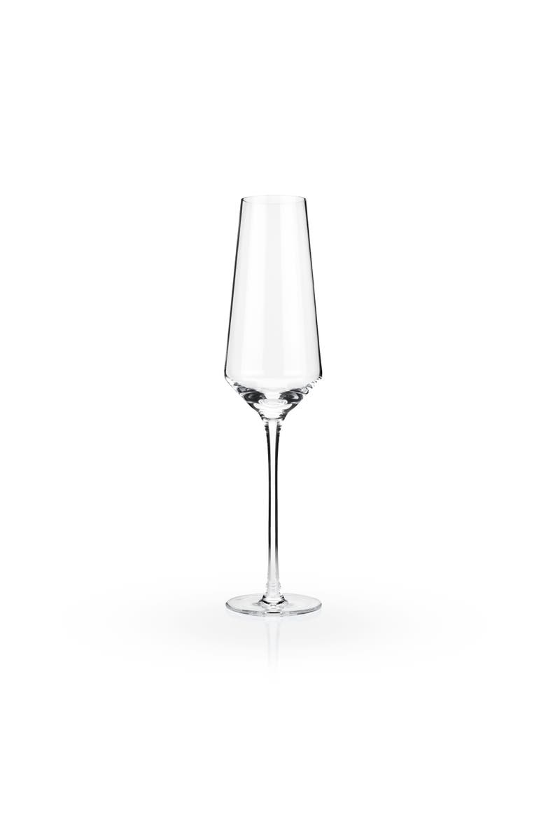Viski Raye Crystal Angled Champagne Flutes Set of 2, Main, color, Clear