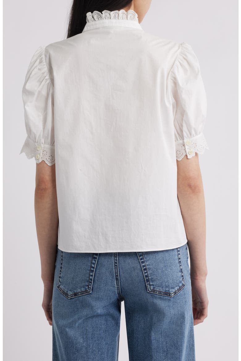 The Eyelet Inset Top, Alternate, color, WHITE