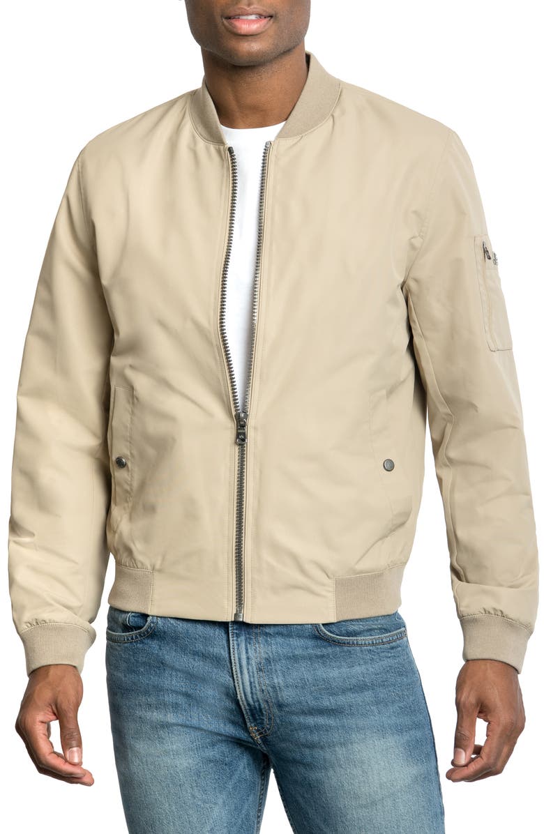 Michael Kors Alba Taslan Bomber Jacket, Alternate, color, Khaki