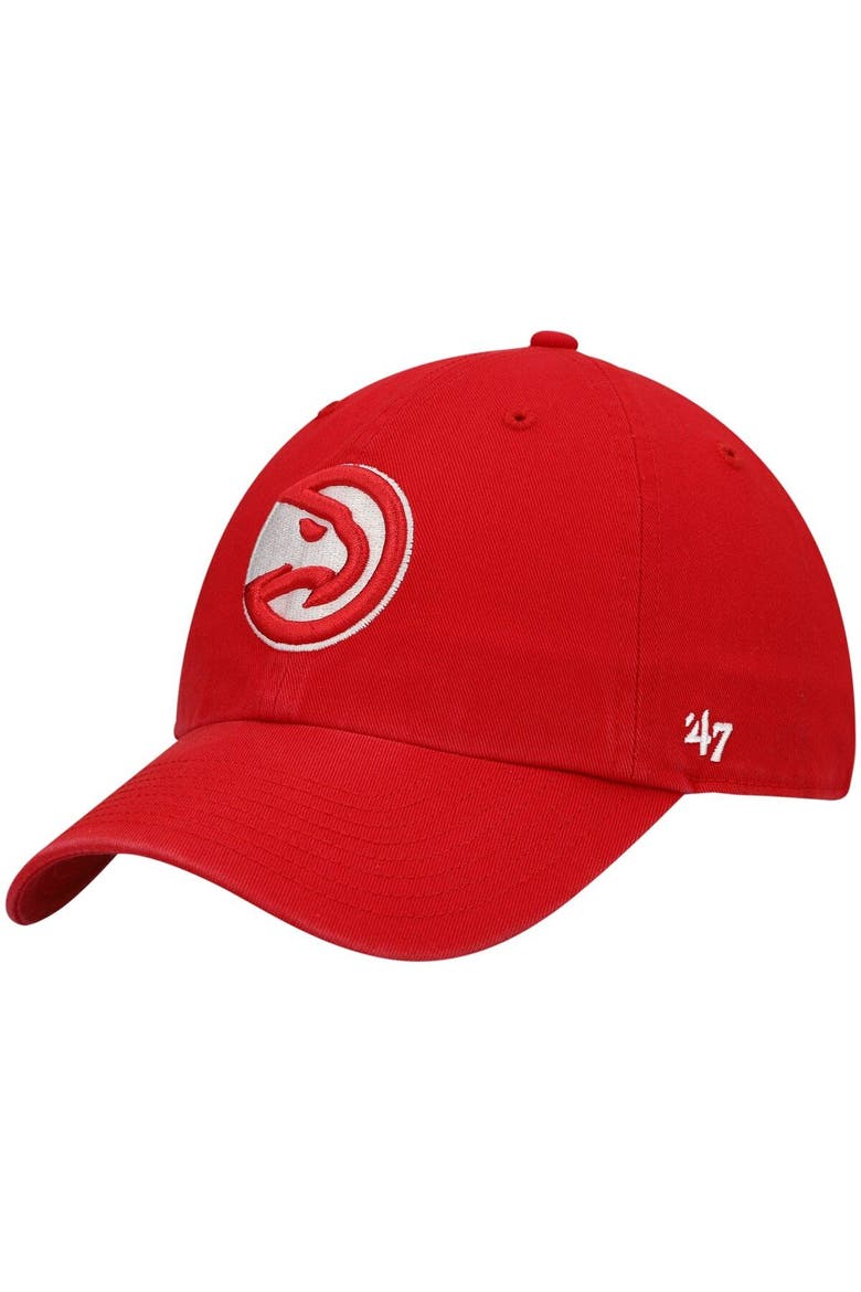 Men's '47 Red Atlanta Hawks Team Clean Up Adjustable Hat, Main, color, RED