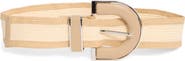 Vince Camuto Two-Tone Stretch Straw Belt