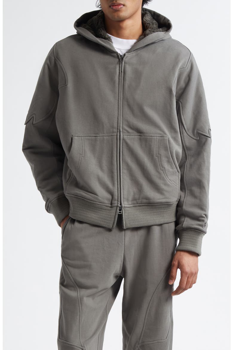 FOX RACING x Kiko Kostadinov Faux Fur Lined Fleece Zip Hoodie (Men
