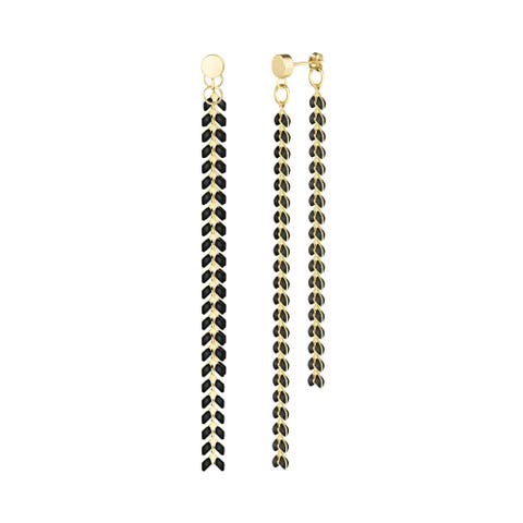 Elegante Enamel Chevron Dangle Earrings