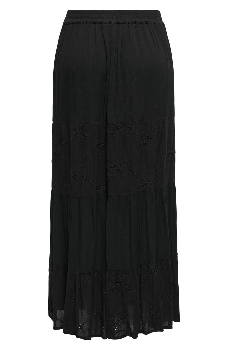 Only Onlchiara Broderie Maxi Skirt, Alternate, color, Black