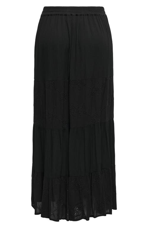 Only Onlchiara Broderie Maxi Skirt In Black