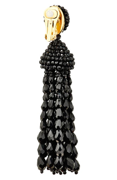 Oscar De La Renta Beaded Chandelier Clip-on Earrings In Black