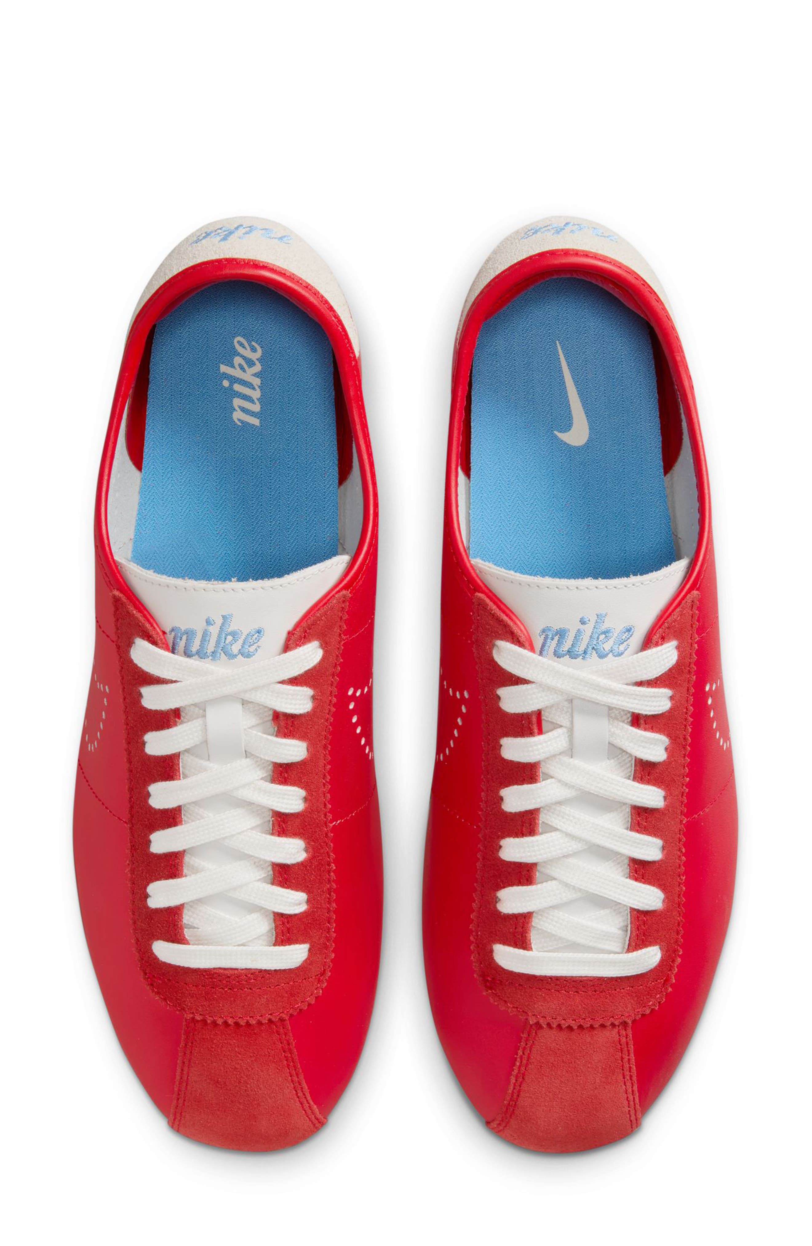 Nike Cortez Leather Sneaker, Alternate, color, Unviversity Red/ Unvivers Blue