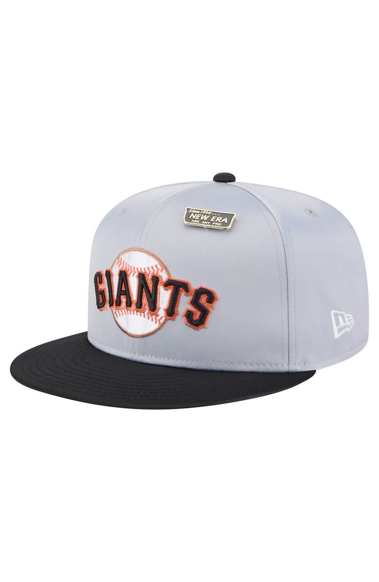 New Era Men's New Era Gray/Black San Francisco Giants Satin 59FIFTY Fitted Hat, Alternate, color, Gray