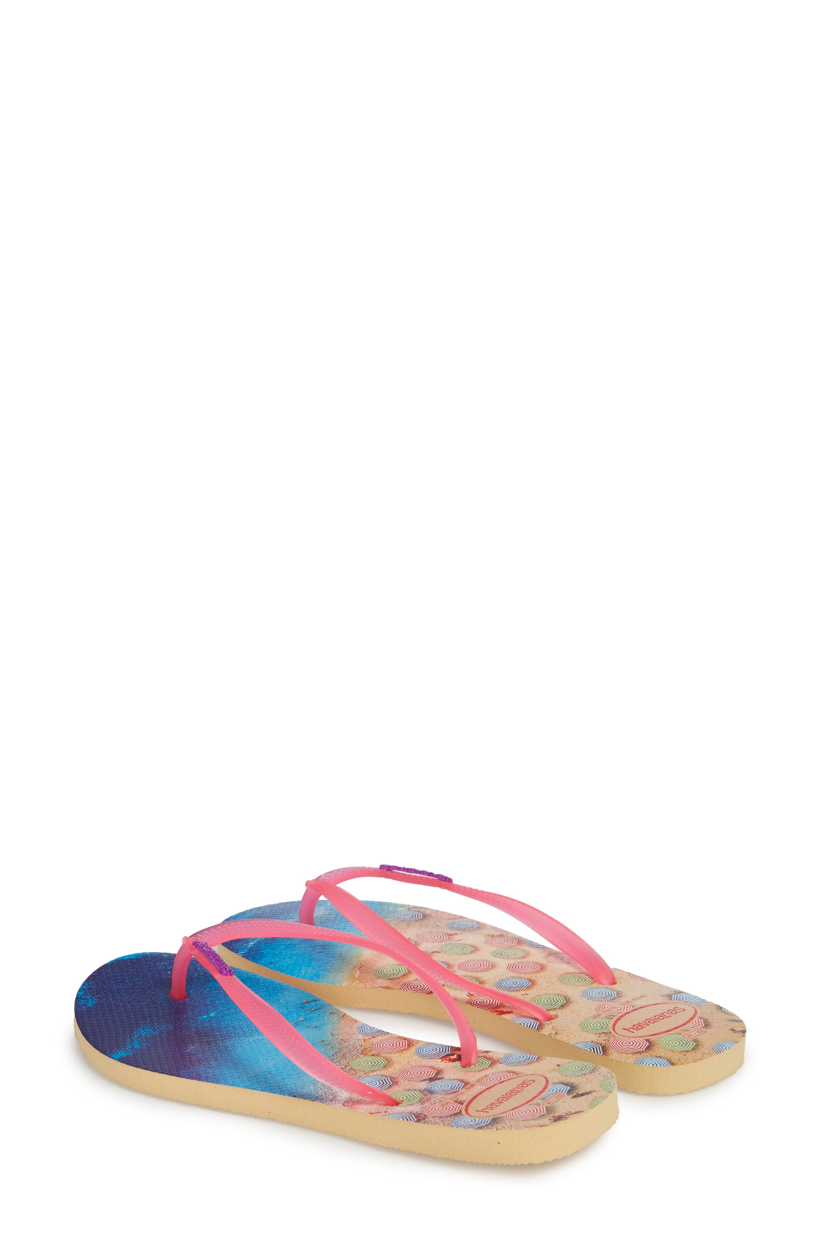 'Slim Paisage' Flip Flop, Alternate, color, IVORY