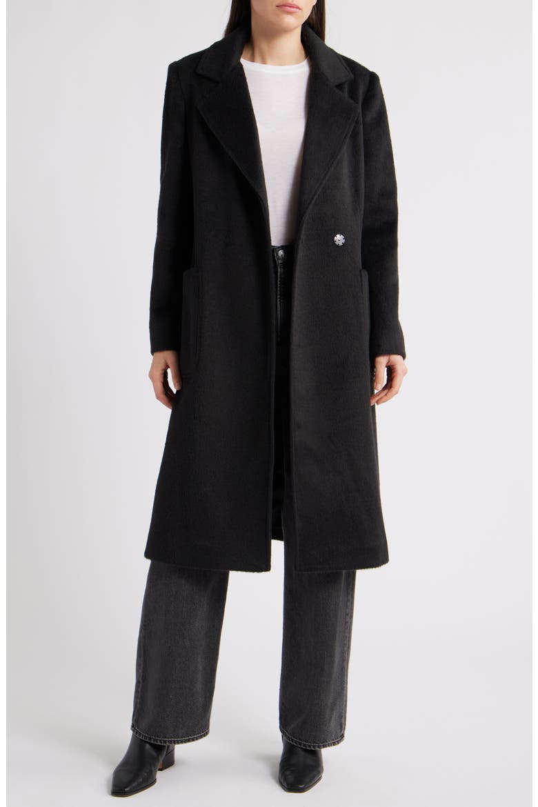 Longline Wrap Coat, Alternate, color, BLACK