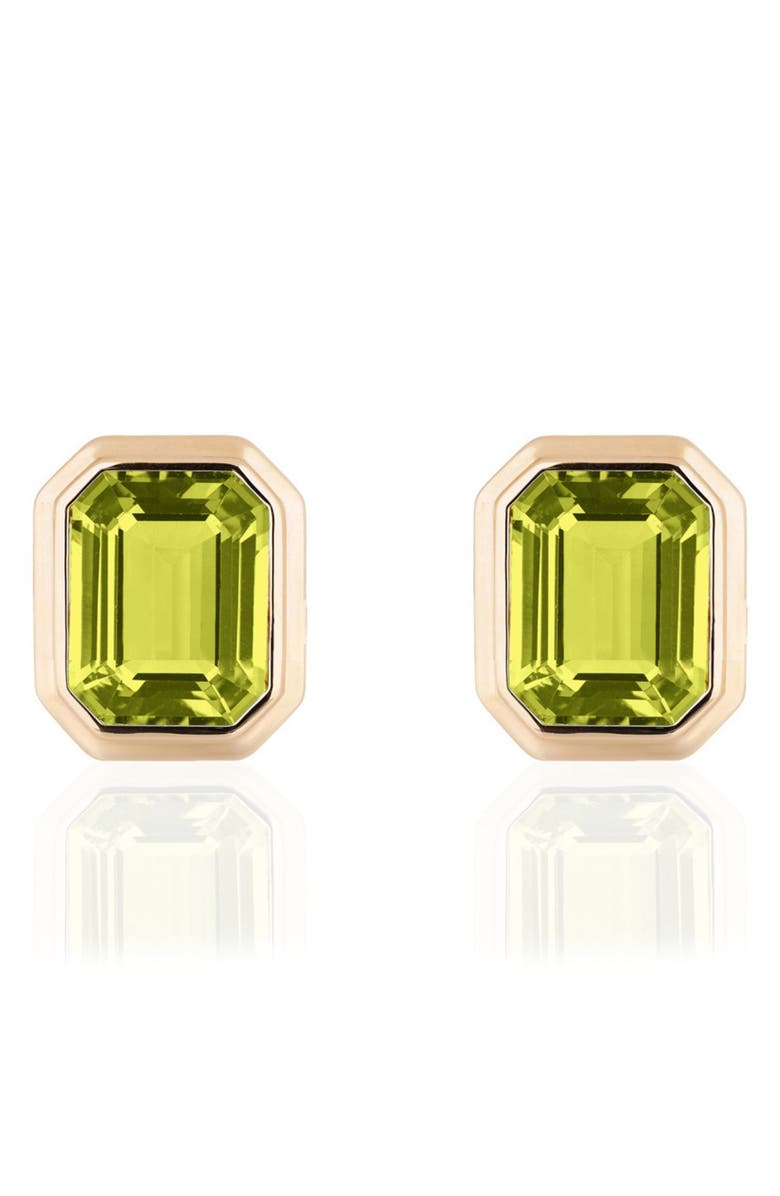 GOSHWARA Manhattan Stud Earrings, Main, color, Peridot