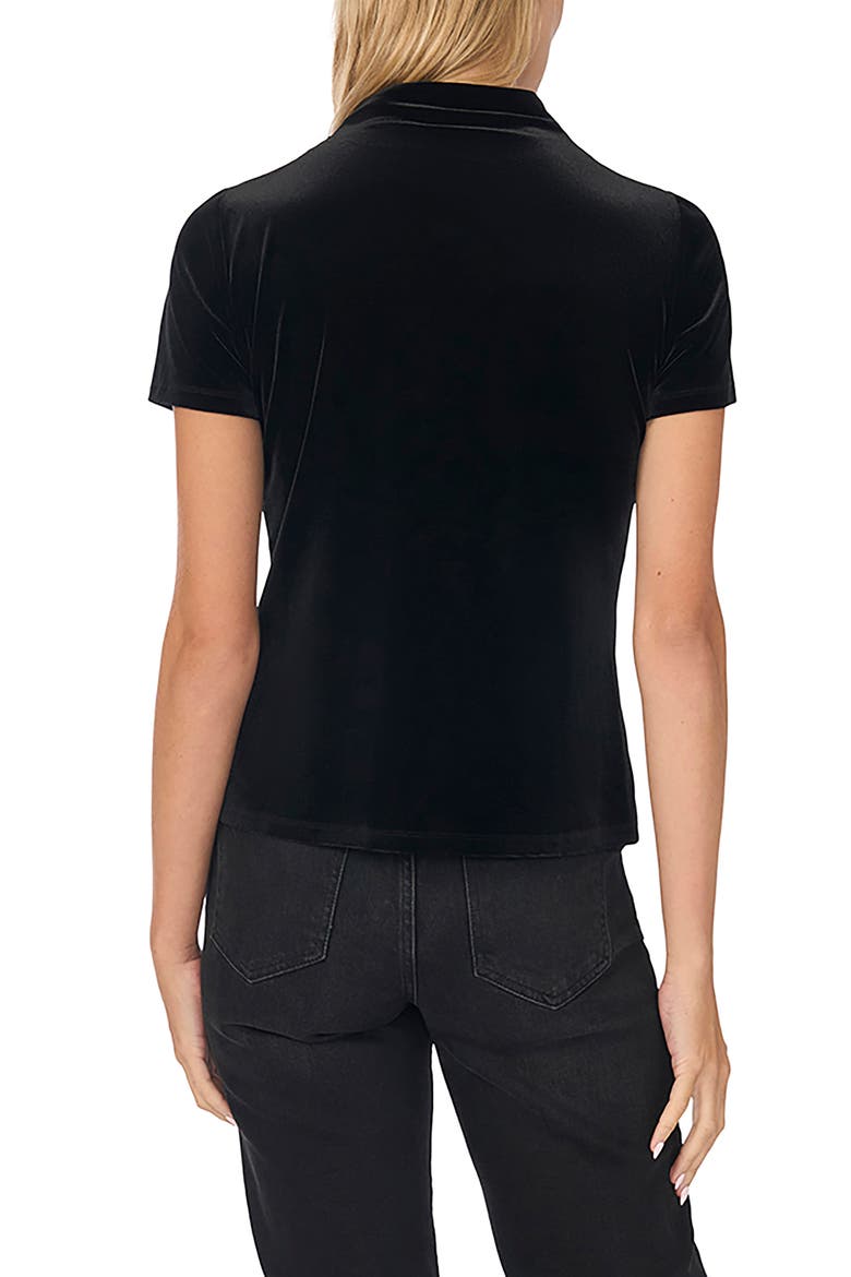 Shoulder Pleated Cowl Neck Velvet Top, Alternate, color, RICH BLACK