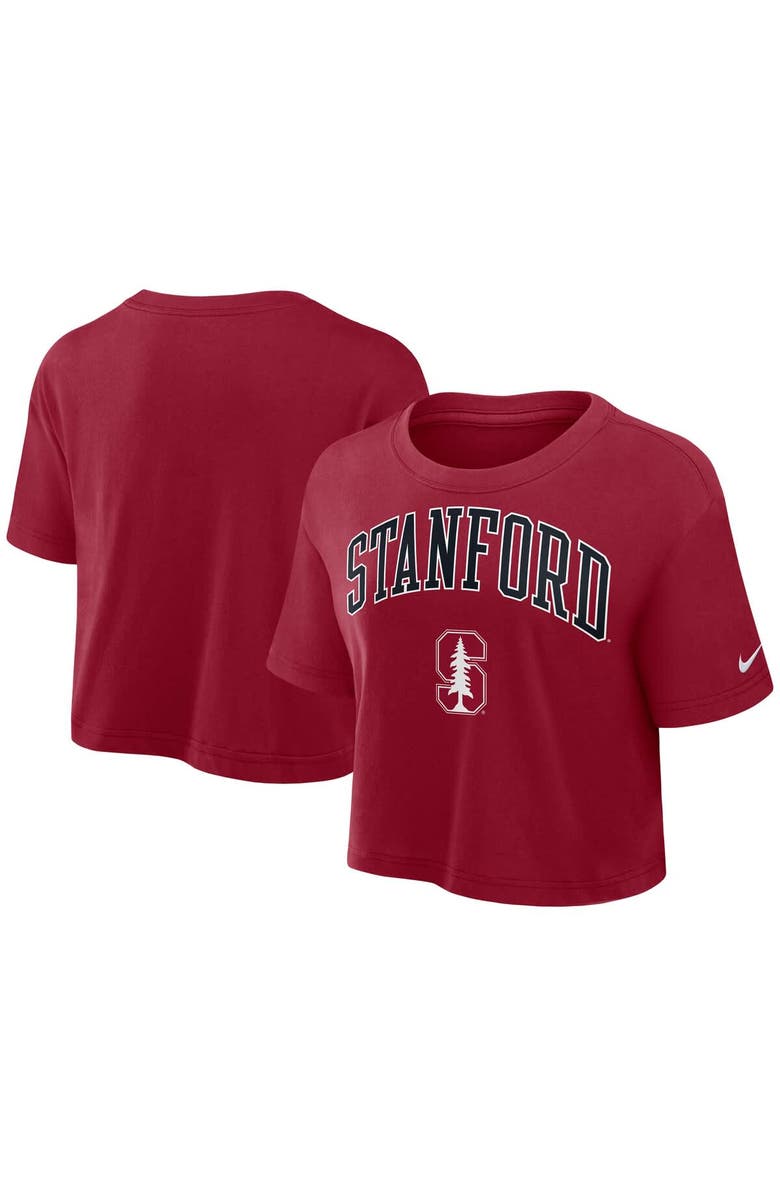 Nike Women's Nike Cardinal Stanford Cardinal Athletic Prep Arch Performance Cropped T-Shirt, Alternate, color, Cardinal
