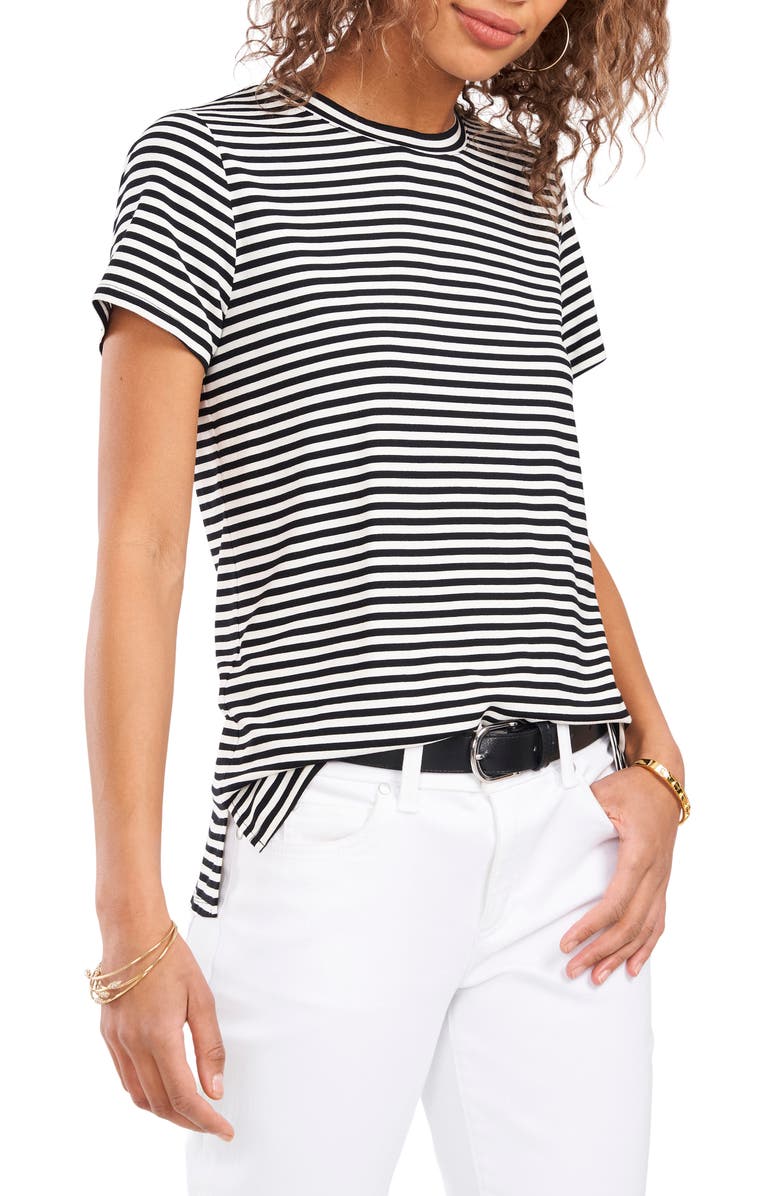 Vince Camuto Polished Stripe Crewneck T-Shirt, Main, color, 