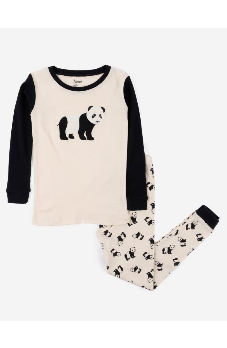 Leveret Two-Piece Cotton Printed Matching Family Pajamas, Animal Friends, Main, color, Panda