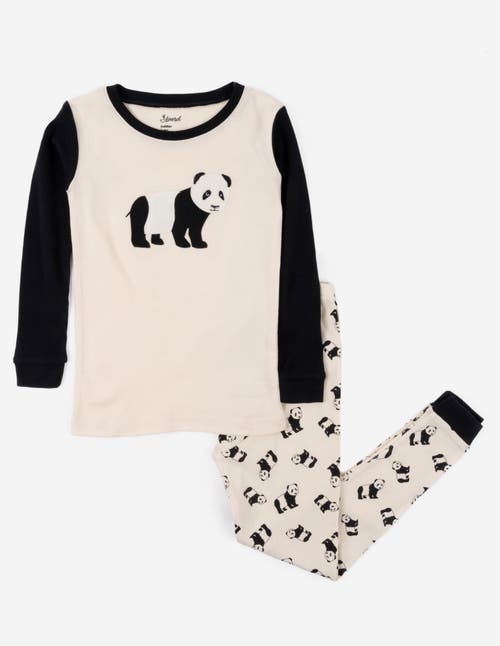 Leveret Kids Two-piece Cotton Printed Matching Family Pajamas, Animal Friends In Neutral