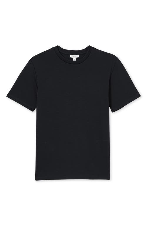 Reiss Navy Mercerised Cotton Crew Neck T-shirt In Blue