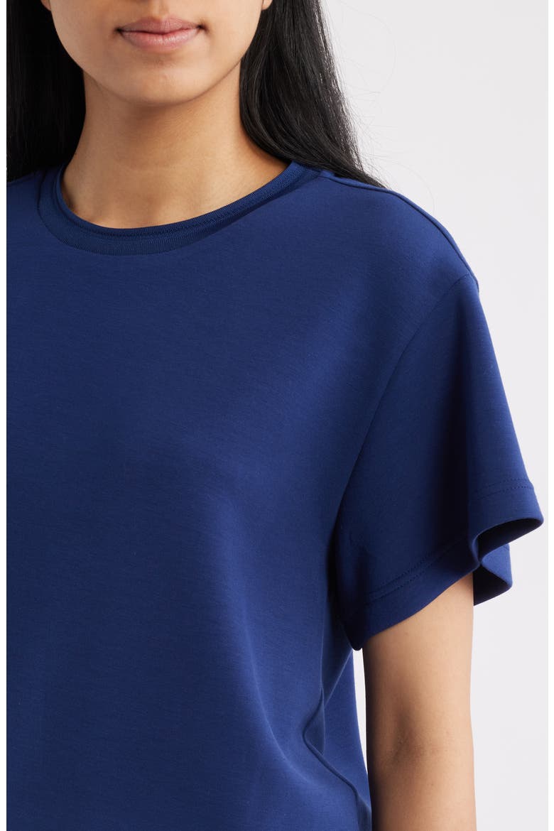 Rib Trim Crop T-Shirt, Alternate, color, MEDIEVAL BLUE