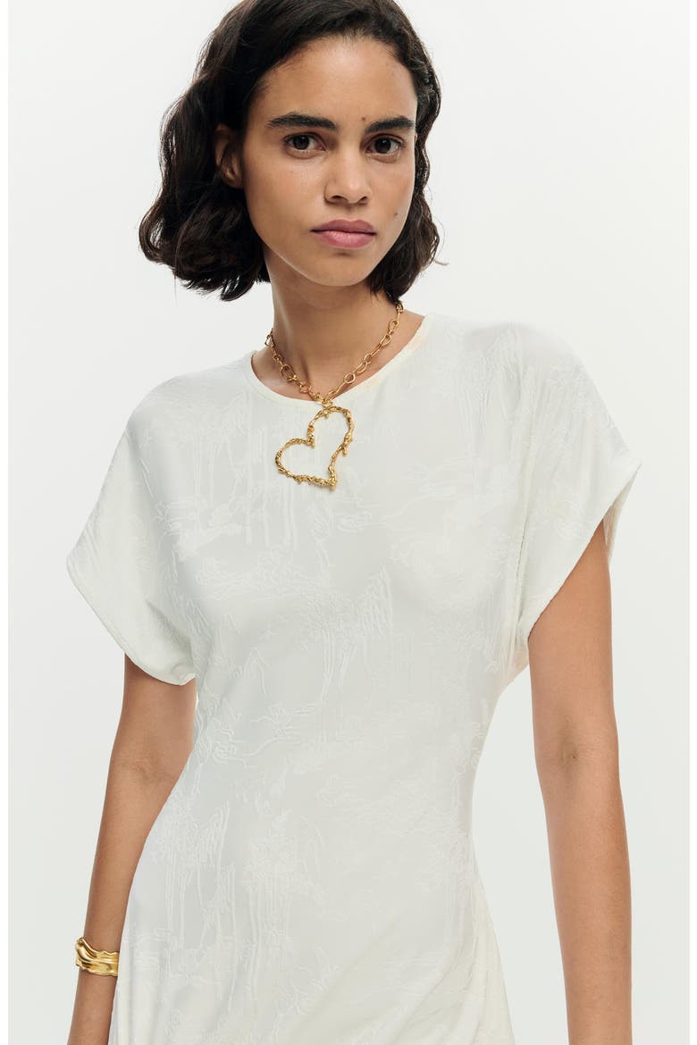 Asymmetric Short Sleeve Dress, Alternate, color, WHITE