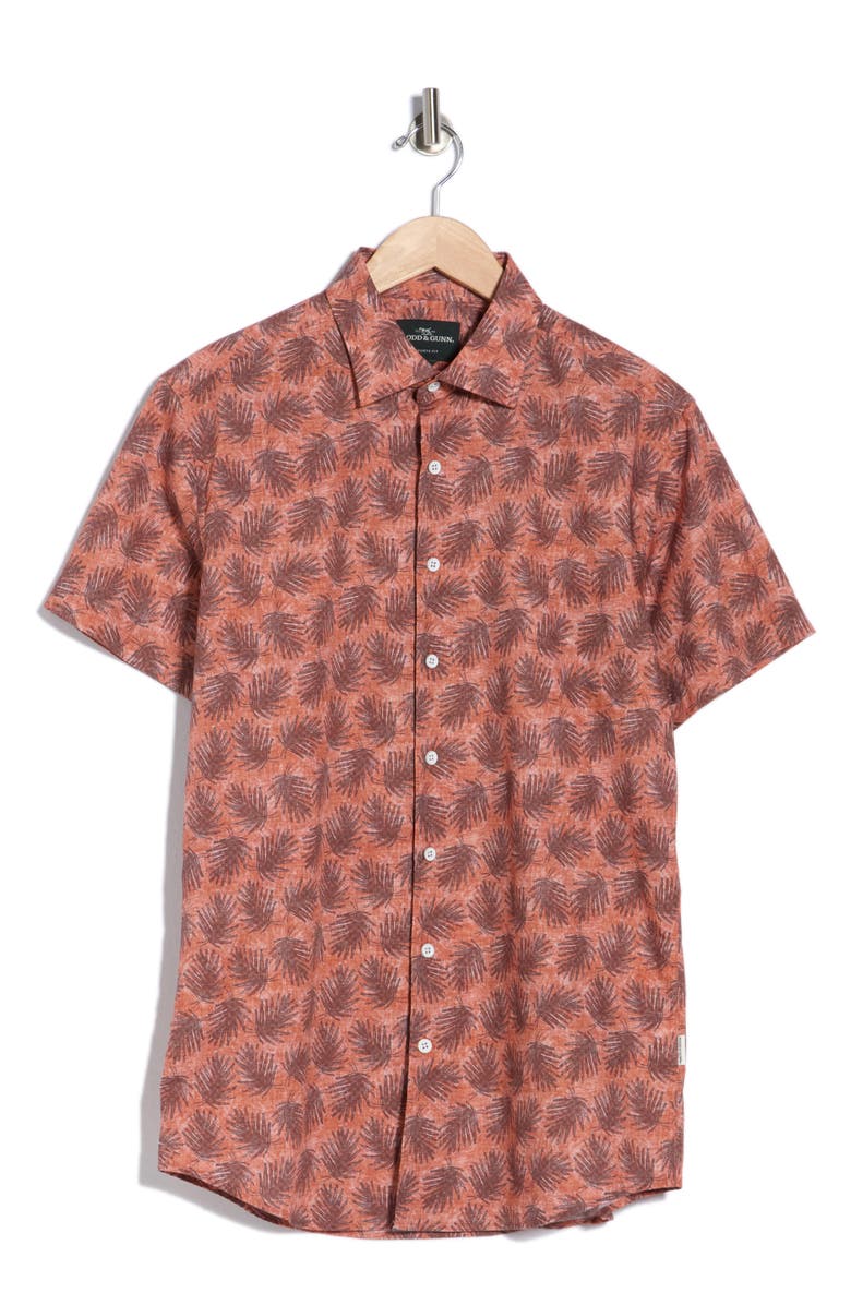 Rodd & Gunn Berkely Short Sleeve Cotton Button-Up Shirt, Main, color, Terracotta