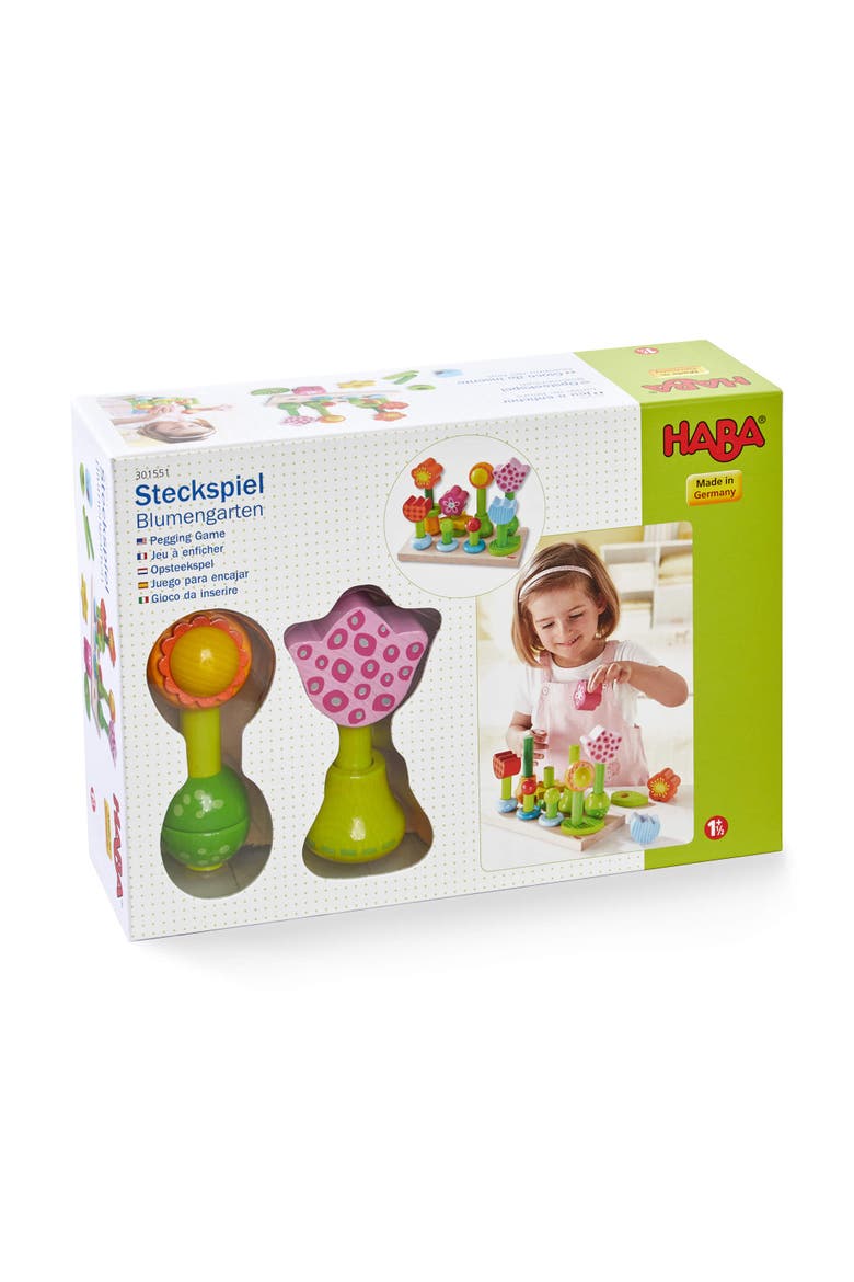 Flower Garden Wooden Sorting and Stacking Game, Alternate, color, Multi